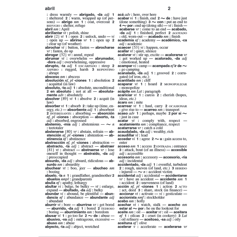 Webster's Spanish ~ English Dictionary for Students
