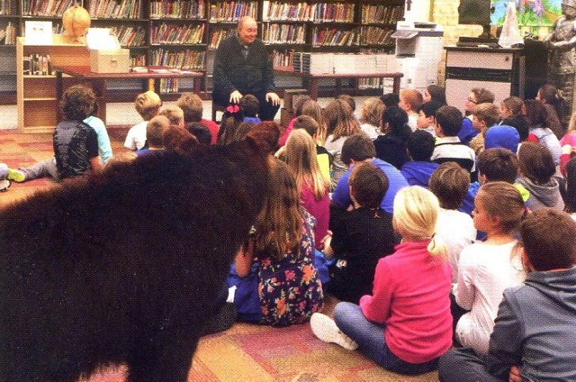 Photo taken by: Amanda Cranfill
Students of Shady Grove Elementary in Advance, North Carolina listen intently to a presentation from Mike Hendrix. Mike Hendrix has been fundraising and donating dictionaries for students since 2002. He has raised more than $40,000 and distributed 19,074 books. Mike Hendrix is featured in this month